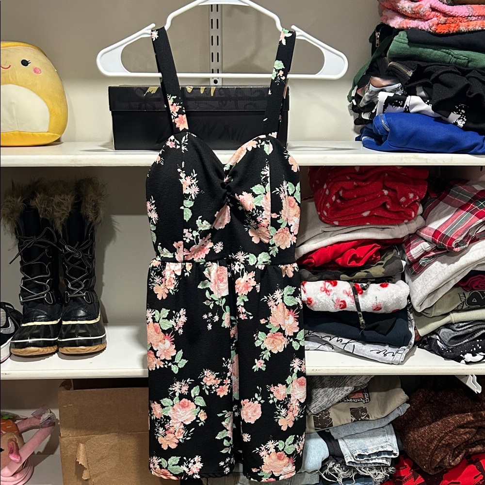 No Boundaries Black Floral dress